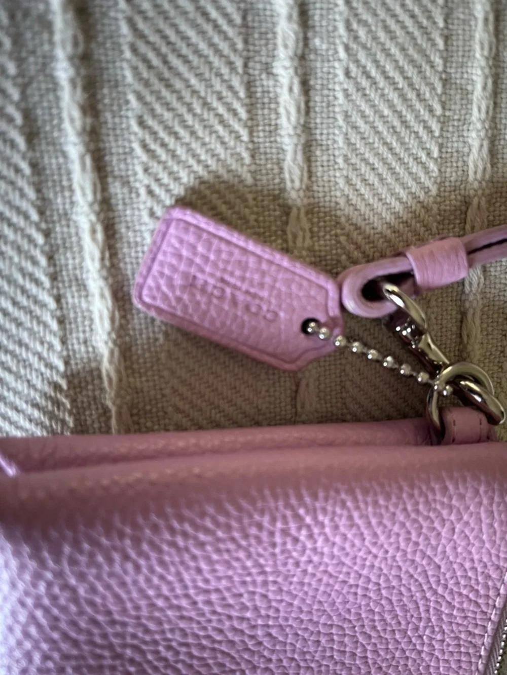 Coach pink double zip wristlet